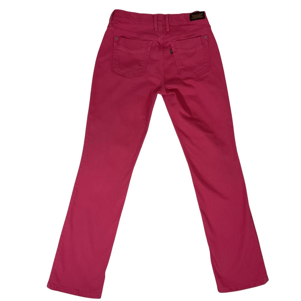 Levis 505 Straight Leg Jeans Womens 28x32 Raspberry Pink Mid Rise Stretch‎ Pants